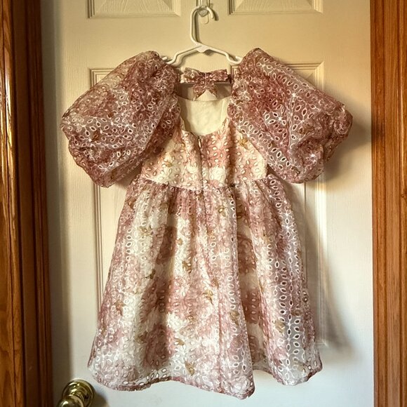 Noralee Nina Dress - Pink Peonies - Girl Size 6 - Picture 3 of 4